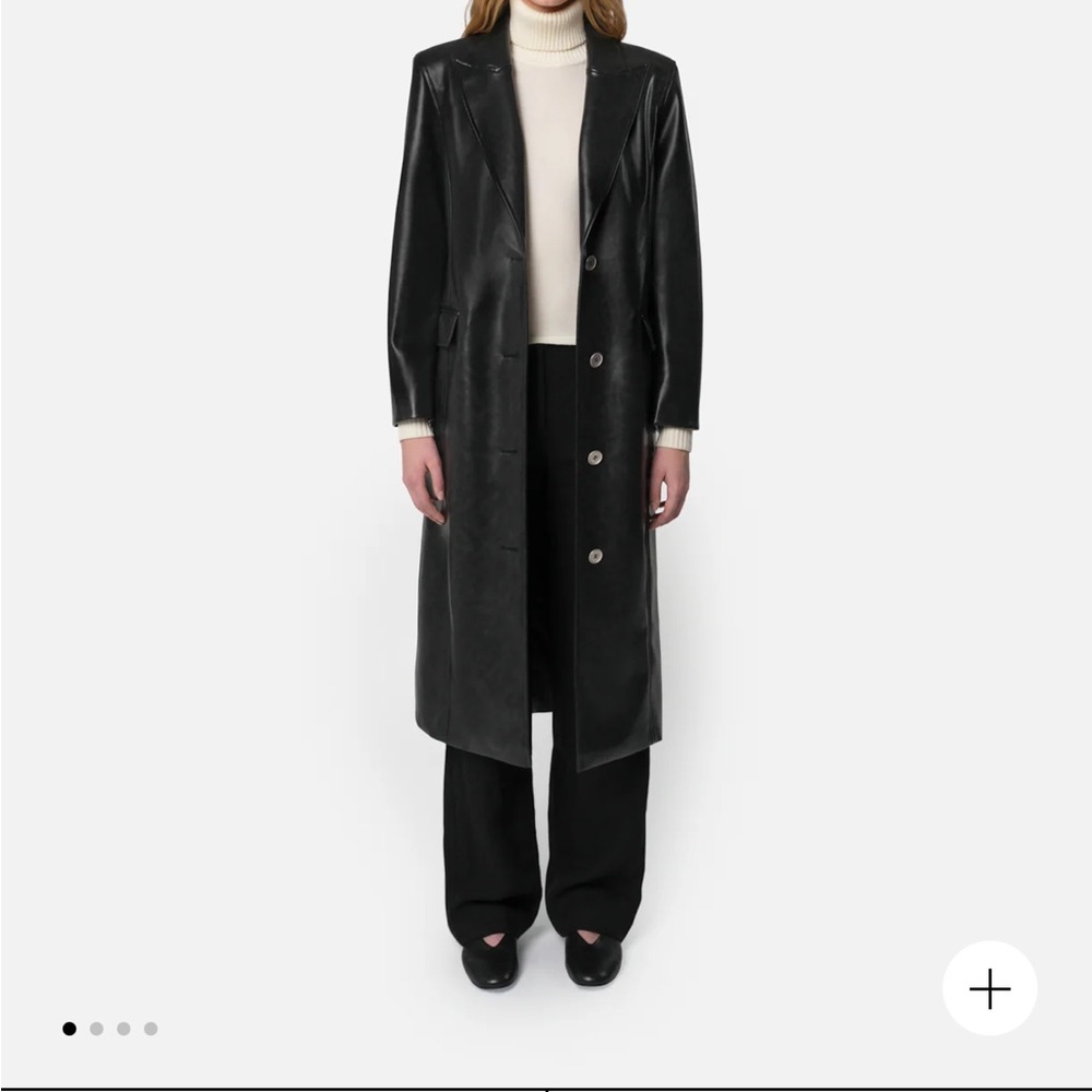 Apparis Black Vegan Leather Long Coat